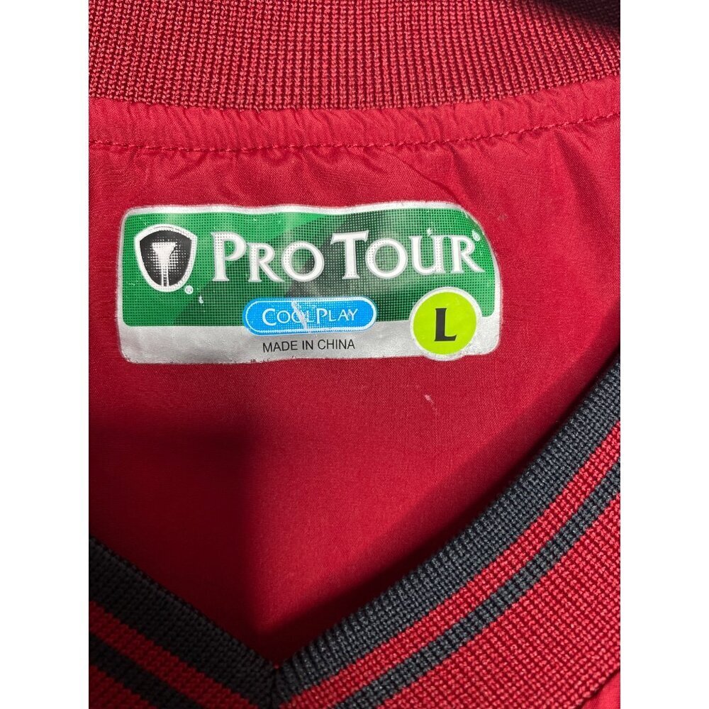 PRO TOUR COOL PLAY MEN'S RED GOLF WINDBREAKER PULLOVER SZ L - Picture 3 of 3